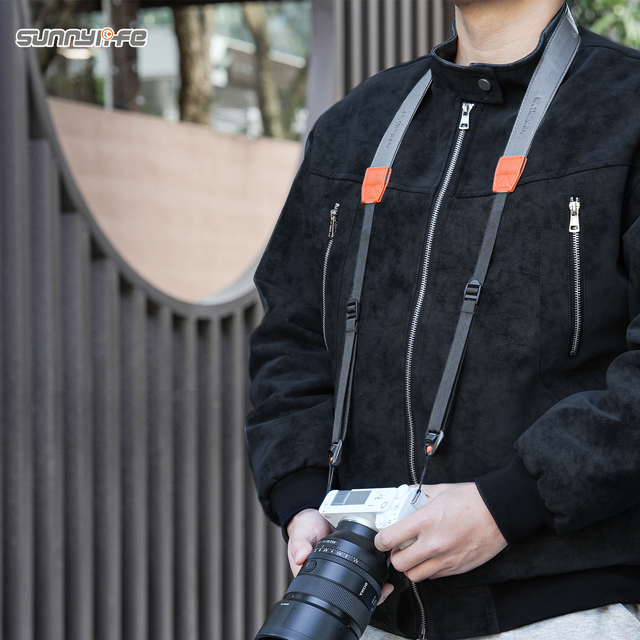 Sunnylife Universal Quick-Release Two-Tone PU Leather Plastic Adjustable Shoulder Strap Lanyard 3.2cm-Wide Safe Rope for Cameras
