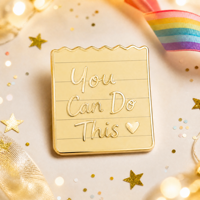 Mini badges en métal en gros vous pouvez faire ceci épinglettes en émail de motivation accessoires personnalisés lettre broche épingle en émail doux dur