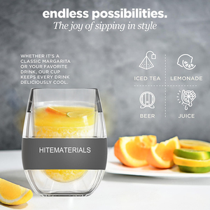 Commercio all'ingrosso PETG Gel di raffreddamento vino a doppia parete <span class=keywords><strong>bicchieri</strong></span> di ghiaccio tazza di lusso tazza di <span class=keywords><strong>caffè</strong></span> e tè a doppia parete tazze di vetro con refrigerante - Product Image 6