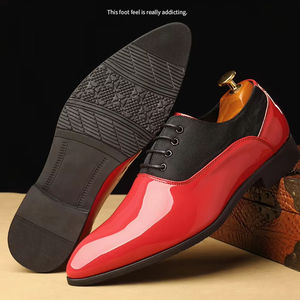 <strong>Men's</strong> <strong>S</strong> <strong>Patent</strong> Black White <strong>Patent</strong> Pu Leather <strong>Men</strong> Formal <strong>Shoes</strong> QS111B129 - Product Image 5