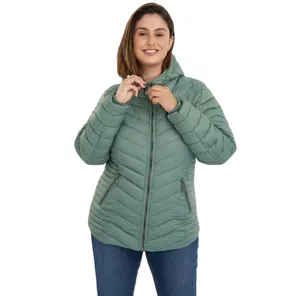 Wholesale suppliers Private lotes de existencias mercerized cotton cashmere lady women plus puffer jacket hoody ready-made