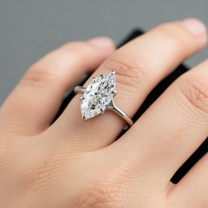 Anillo de Boda Minimalista Chapado en Oro de 14k con Circonita Cúbica de Corte Marquesa, Anillo de Compromiso para Mujer, Joyería para Fiesta Nupcial, Regalo - Product Image 6