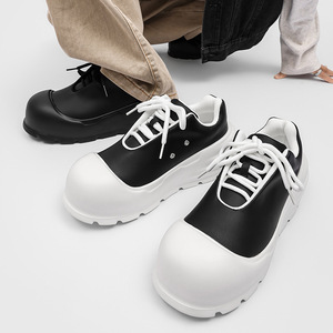 Zapatos casuales de caña alta con suela gruesa de cuero y goma PU, estilo Monk Strap para hombre, con aumento de altura, suela robusta y forro de malla. - Product Image 3