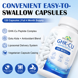 SOLOTREE Integratore Vegano GHK-Cu Peptidi di Rame 120 Capsule a Marchio Privato per Anti-Invecchiamento, Elasticità della Pelle e Supporto Capillare - Product Image 2