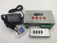 Contrôleur de pixels manuel Aidisen K-1000C pour carte SD, 1 canal SPI DMX RGB, lumière LED à pixels adressables pleine couleur, télécommande 20,0 m