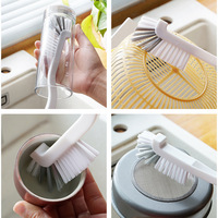 Handzame, draagbare bekerborstel in Japanse stijl, nylonborstel, plastic reinigingsborstel, multifunctioneel voor het reinigen van fruitsapmachines, sojamelk en meer.