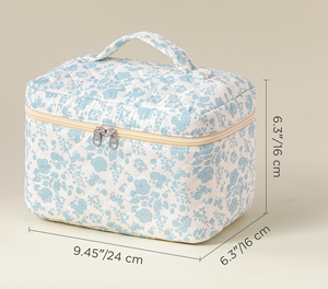 Portable Cosmetic Organizer Pouch with Small Brush Storage Case Zipper Makeup <b>Bag</b> Travel Large Quilted Toiletry <b>Bag</b> - Product Image 3