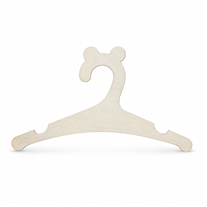 Cintres en bois en forme de tête d'ours pour bébés, lot de 10, gain de place, antidérapants, organisateur de placard pour armoire et magasin de vêtements pour enfants - Product Image 1