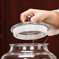 Grand pot de conservation alimentaire en verre transparent à large ouverture, 2L, 3L, 5L, 8L, 10L, avec couvercle en verre, pour farine, sucre, biscuits, grains de café