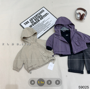 Nouvelle veste à capuche unisexe pour enfants 2026 - Manteau coupe-vent minimaliste avec poches fonctionnelles pour le printemps et l'automne - Product Image 4
