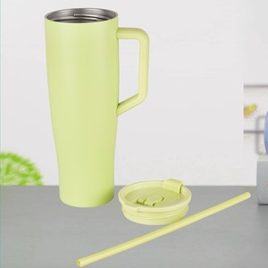 Taza de coche de nuevo estilo 40oz 304 taza de coche fría con aislamiento de acero inoxidable con asa de paja coche Ice Bullies botella de agua taza de café - Product Image 3