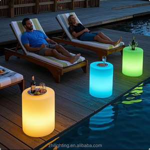 Chaise de bar à LED, design durable, étanche IP65, <span class=keywords><strong>tabouret</strong></span> cylindrique en plastique, bar à domicile, salon, chaise et table cylindriques à LED - Product Image 1