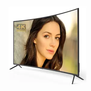 ब्रांड नई कस्टम स्मार्ट टीवी 65 इंच घुमावदार 1.5G + 8G रैम घुमावदार स्क्रीन टीवी धातु ढांचे घुमावदार टीवी 75 इंच