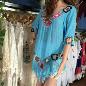All'ingrosso costume da bagno donna copricostume in pizzo all'uncinetto Bikini bohémien abito da spiaggia - Product Image 5