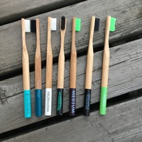 Brosse à dents jetable écologique pré-collée brosse en bambou naturel à poils souples biodégradable emballé individuellement pour un usage domestique