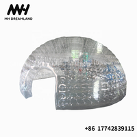 Tente gonflable transparente en PVC Igloo Maison à bulles transparente avec décoration à lumière LED 360 Tente dôme pour les fêtes