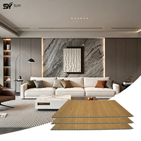 Panneau mural plat WPC moderne, imperméable et ignifuge, revêtement composite en bois haute densité pour chambre, salon, maison, hôtel