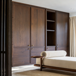 Luxury Durable Walnut Wardrobe with Natural Texture, <b>Bedroom</b> <b>Furniture</b>, Exquisite Craftsmanship Large Storage Ardrobe Best Price - Product Image 4