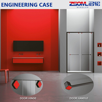 Roulettes doubles modernes en alliage de zinc pour porte de douche, roulettes supérieures/inférieures, poulie de salle de bain personnalisée