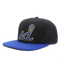 Gorra de Seis Paneles de Alta Calidad, Bicolor, con Visera Plana, Estructurada, con Logotipo Bordado en 3D Personalizado, Estampado de Hojas Tropicales, para Exteriores