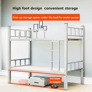 Pose de lits <span class=keywords><strong>en</strong></span> fer <span class=keywords><strong>en</strong></span> haut et <span class=keywords><strong>en</strong></span> <span class=keywords><strong>bas</strong></span>, lits de dortoir pour employés, lits superposés pour étudiants à <span class=keywords><strong>double</strong></span> couche, épaississement du chantier de construction - Product Image 4