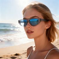 Lunettes de soleil QSKY 9039 en acétate intégral, 5 couleurs, monture écaille de tortue, verres TAC multicolores polarisés, protection UV