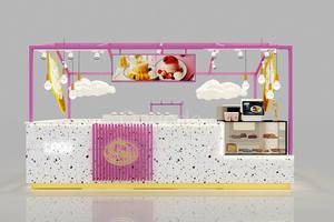 Diseño de Quiosco de Café de Lujo para Centros Comerciales, Exhibición Completa con Iluminación LED, Fabricada en Aluminio, Hierro, Metal y MDF - Product Image 3