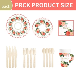 ชุดอุปกรณ์จัดงานเลี้ยงธีมดอกไม้ DAMAI สำหรับงานแต่งงาน วันเกิดเด็กผู้หญิง วันวาเลนไทน์ งานเลี้ยงน้ำชา จานกระดาษ แก้วกระดาษ ผ้าเช็ดปากแบบใช้แล้วทิ้ง อุปกรณ์บนโต๊ะอาหารสำหรับงานปาร์ตี้ - Product Image 6