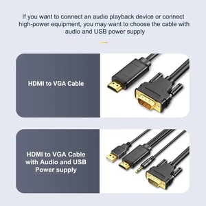 Chất Lượng Cao 60Hz HDMI Để VGA Chuyển Đổi <span class=keywords><strong>Adapter</strong></span> HDMI Để VGA Cable Với Âm Thanh 3.5Mm USB Cung Cấp Điện Cho PS4 Chuyển Đổi <span class=keywords><strong>Xbox</strong></span> - Product Image 4