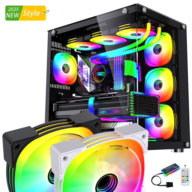 Lovingcool 2025 Factory Custom 12V RGB Gaming PC Fan Top Ranking 120mm CPU Cooler Custom Logo New Style Computer Case Cooler