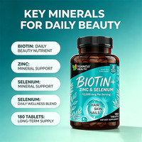 Comprimés de Biotine Naturelle Formule Multivitaminée et Minérale Supplément Nutritionnel Beauté Adulte Éclaircissement de la Peau Croissance des Cheveux Vente en Gros