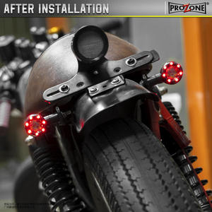 หลอดไฟ LED สองสี 12V สำหรับรถจักรยานยนต์ ไฟเตือนหน้า-หลัง ไฟเบรก สีเหลืองอำพัน - Product Image 5