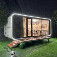 Fabrication professionnelle Apple Cabin Petite maison préfabriquée Eco Mobiles Maison à capsules spatiales à roues pour restaurant