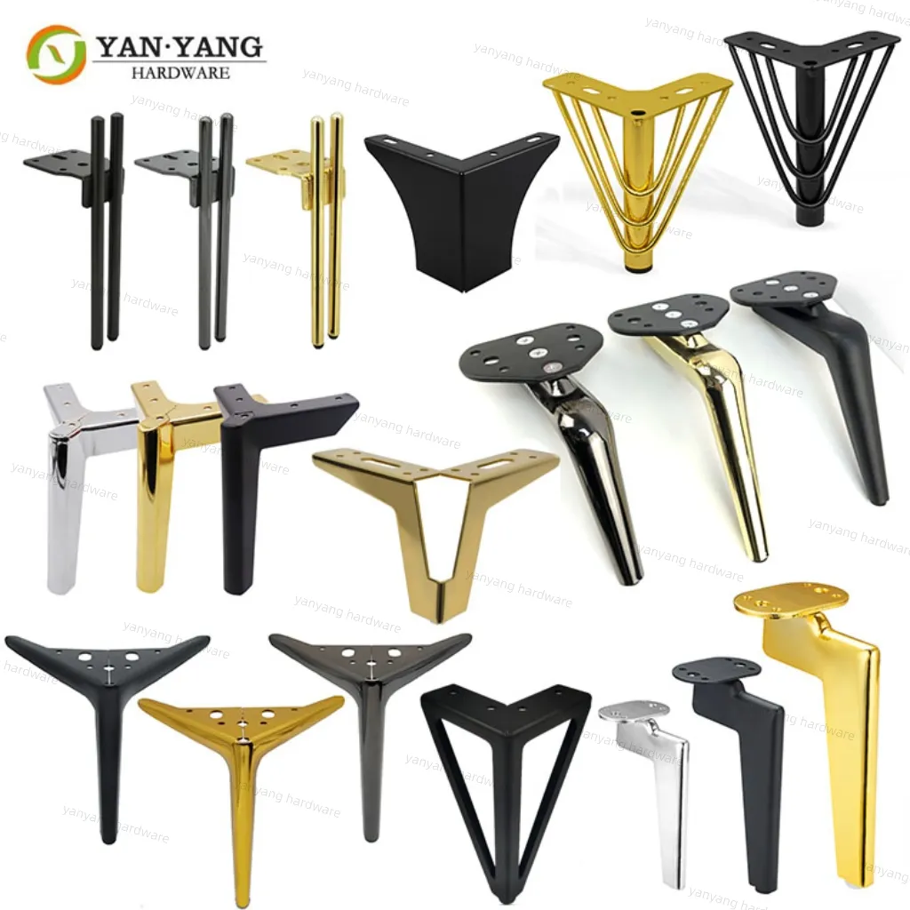 Yanyang vendita mobili in metallo cromato gamba per divano Base sedia in ferro dorato gambe Tv tavolo Stand comodino divano gambe