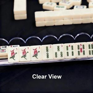 Clear Acrylic Mahjong Tile Rack With Non-Slip Bottom 17.3 Inch Modern Design For Mahjong <b>Game</b> - Product Image 4