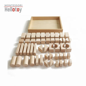 Set <span class=keywords><strong>di</strong></span> blocchi <span class=keywords><strong>di</strong></span> geometria naturale da 52 pezzi per bambini Montessori Puzzle educativi <span class=keywords><strong>di</strong></span> <span class=keywords><strong>matematica</strong></span> con scatola senza rivestimento giocattoli Puzzle - Product Image 2