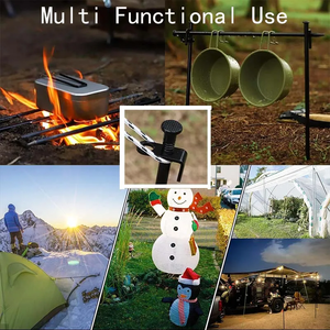 Lot de 4/8/12/16 piquets de tente en métal robuste pour le camping, piquets de tente en acier de 20/30/40 cm, incassables et in flexibles - Product Image 5