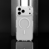 Étui de protection transparent en TPU PC pour iPhone 13 14 15 16 17 Pro Max, coque magnétique transparente de luxe
