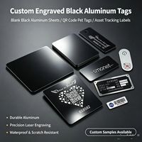Placa de Identificación de Aluminio con Acabado en Níquel Negro de Estilo Moderno, Letrero Metálico Personalizado con Logotipo, Código QR, Impresión por Serigrafía, Forma Personalizada