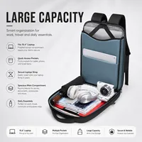 Sac à dos étudiant pour l'université et les voyages avec compartiment pour ordinateur portable 15,6 pouces, sac antivol avec port USB, sac à dos scolaire