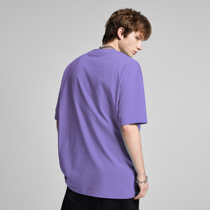 2026 Crew Neck Top Box Fit 100% Cotton Drop Shoulder Oversized T-shirt High Quality Solid Plain <strong>Tshit</strong> for <strong>Men</strong> - Product Image 5