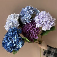 Bunga Hydrangea sutra buatan, tangkai tunggal Diameter 25cm besar desain baru untuk dekorasi pernikahan