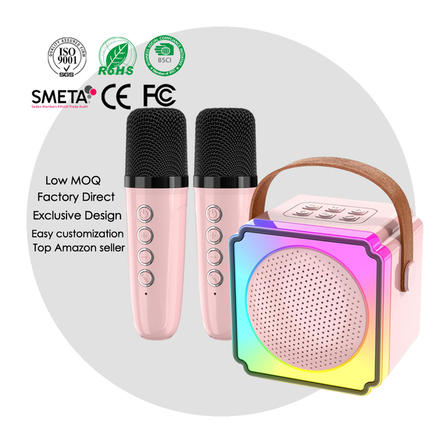 Wireless Karaoke Speaker for 5.3 5-10W Output Dual Mode 2 Mic Support 1000-2000mAh Battery RGB LED Lights for Home Parties