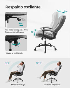 <span class=keywords><strong>Chaise</strong></span> de jeu <span class=keywords><strong>SONGMICS</strong></span> avec accoudoirs <span class=keywords><strong>chaise</strong></span> de direction avec hauteur réglable pour étude de bureau à domicile <span class=keywords><strong>chaise</strong></span> de bureau à dossier haut en cuir - Product Image 4