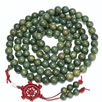 Bracelet réglable en perles rondes de bois de santal lisses de 10 mm, assortiment de 108 perles, certifié par un tiers