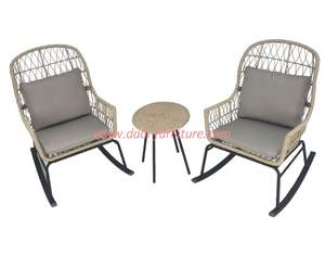 Silla Mecedora Moderna de Mimbre Gris para Exteriores, Económica, para Dormitorio, Escuela, Parque, Cocina, Taller, Patio - Product Image 5