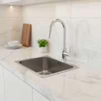 Évier de cuisine encastré simple en acier inoxydable 304 de haute qualité, fait main, anti-rayures, sans robinet