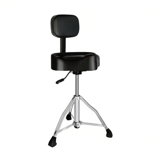 Silla de batería ajustable con asiento de cuero y respaldo, silla musical de una sola capa para bateristas - Product Image 1