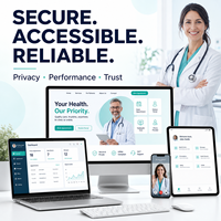 Conception de site Web de services médicaux avec sécurité HIPAA pour tablette, Mac, portail patient médical, plateforme logicielle de télésanté, stock disponible