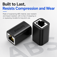 Coupleur RJ45 Gigabit 1000 Mbps Ethernet Femelle-Femelle, Connecteur Blindé pour Câble Réseau, Adaptateur d'Extension pour Téléviseurs Philips et Caméras de Surveillance